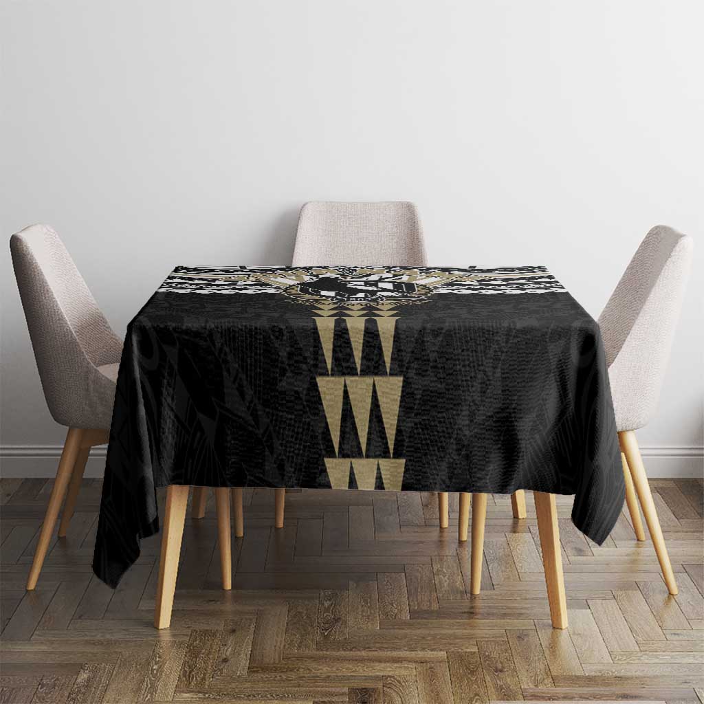 Personalized Collingwood Magpies Tablecloth Polynesian Tribal Pattern Heritage Football