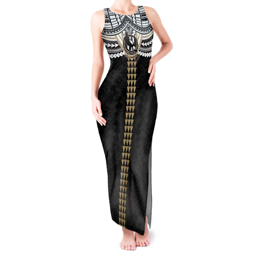 Personalized Collingwood Magpies Tank Maxi Dress Polynesian Tribal Pattern Heritage Football