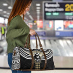 Personalized Collingwood Magpies Travel Bag Polynesian Tribal Pattern Heritage Football