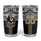 Personalized Collingwood Magpies Tumbler Cup Polynesian Tribal Pattern Heritage Football