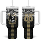 Personalized Collingwood Magpies Tumbler With Handle Polynesian Tribal Pattern Heritage Football