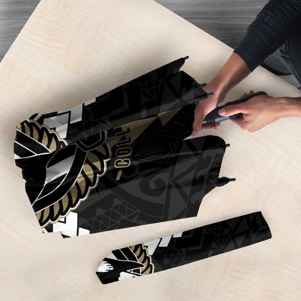 Personalized Collingwood Magpies Umbrella Polynesian Tribal Pattern Heritage Football