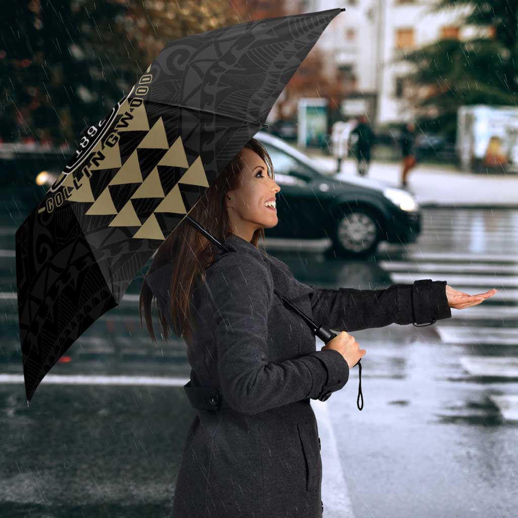 Personalized Collingwood Magpies Umbrella Polynesian Tribal Pattern Heritage Football