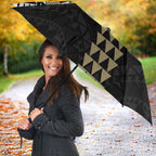 Personalized Collingwood Magpies Umbrella Polynesian Tribal Pattern Heritage Football