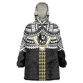 Personalized Collingwood Magpies Wearable Blanket Hoodie Polynesian Tribal Pattern Heritage Football