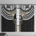 Personalized Collingwood Magpies Window Curtain Polynesian Tribal Pattern Heritage Football