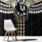 Personalized Collingwood Magpies Window Curtain Polynesian Tribal Pattern Heritage Football