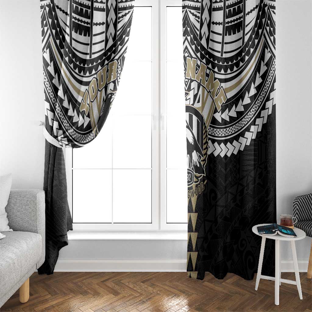 Personalized Collingwood Magpies Window Curtain Polynesian Tribal Pattern Heritage Football