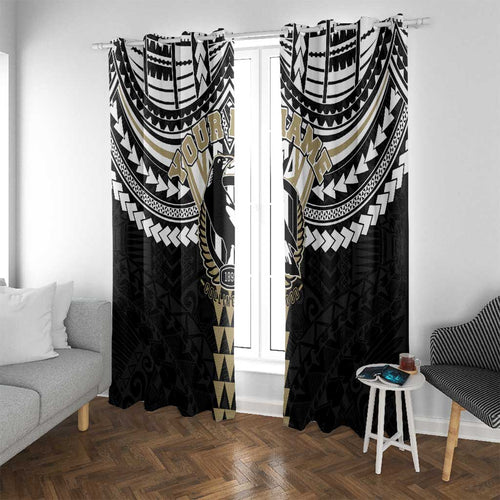 Personalized Collingwood Magpies Window Curtain Polynesian Tribal Pattern Heritage Football