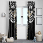 Personalized Collingwood Magpies Window Curtain Polynesian Tribal Pattern Heritage Football