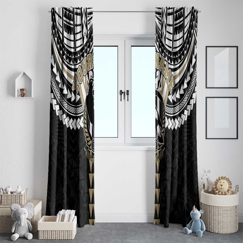 Personalized Collingwood Magpies Window Curtain Polynesian Tribal Pattern Heritage Football