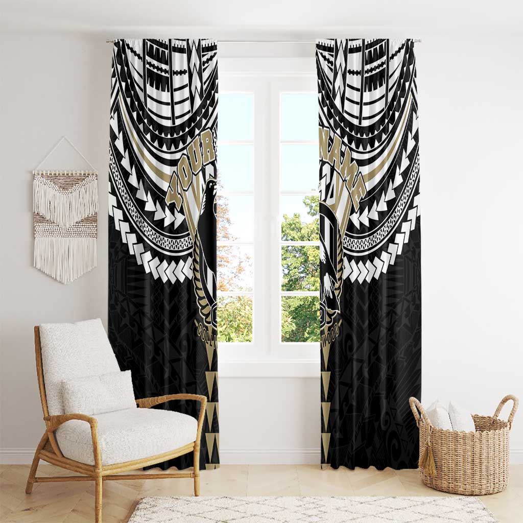 Personalized Collingwood Magpies Window Curtain Polynesian Tribal Pattern Heritage Football