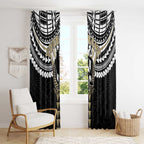 Personalized Collingwood Magpies Window Curtain Polynesian Tribal Pattern Heritage Football