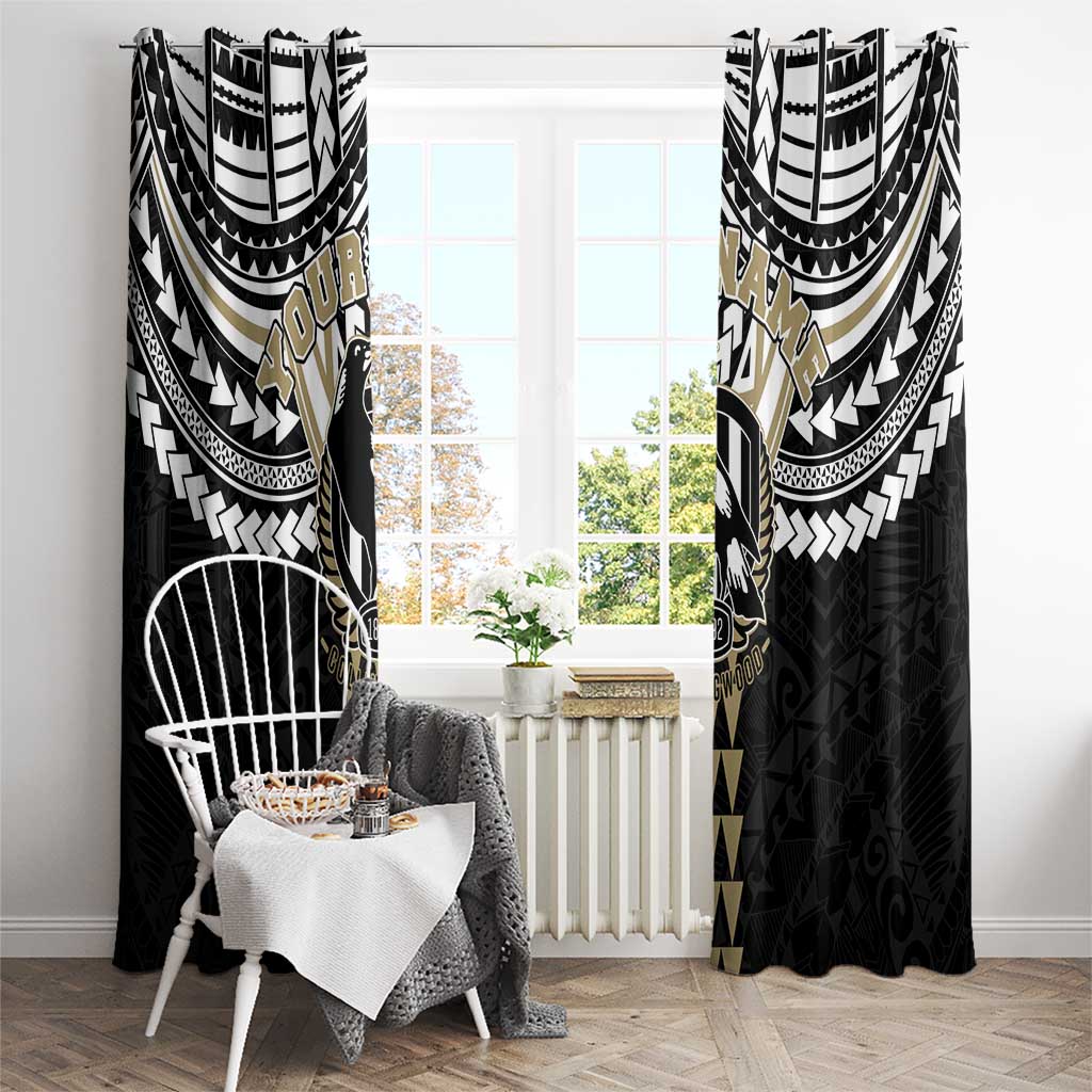 Personalized Collingwood Magpies Window Curtain Polynesian Tribal Pattern Heritage Football