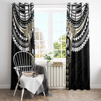 Personalized Collingwood Magpies Window Curtain Polynesian Tribal Pattern Heritage Football