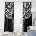 Personalized Collingwood Magpies Window Curtain Polynesian Tribal Pattern Heritage Football