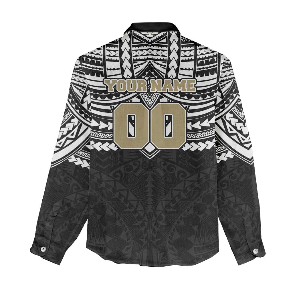 Personalized Collingwood Magpies Women Casual Shirt Polynesian Tribal Pattern Heritage Football