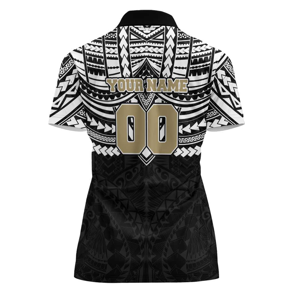Personalized Collingwood Magpies Women Polo Shirt Polynesian Tribal Pattern Heritage Football