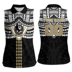Personalized Collingwood Magpies Women Sleeveless Polo Shirt Polynesian Tribal Pattern Heritage Football