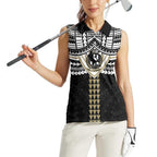Personalized Collingwood Magpies Women Sleeveless Polo Shirt Polynesian Tribal Pattern Heritage Football