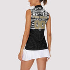 Personalized Collingwood Magpies Women Sleeveless Polo Shirt Polynesian Tribal Pattern Heritage Football