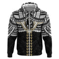 Personalized Collingwood Magpies Zip Hoodie Polynesian Tribal Pattern Heritage Football