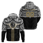 Personalized Collingwood Magpies Zip Hoodie Polynesian Tribal Pattern Heritage Football