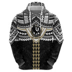 Personalized Collingwood Magpies Zip Hoodie Polynesian Tribal Pattern Heritage Football