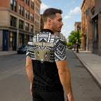 Personalized Collingwood Magpies Zipper Polo Shirt Polynesian Tribal Pattern Heritage Football