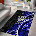 Canterbury Bankstown Bulldogs Area Rug Polynesian Tribal Tattoo Pacific Sport Art