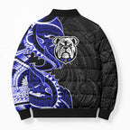 Canterbury Bankstown Bulldogs Bomber Puffer Jacket Polynesian Tribal Tattoo Pacific Sport Art