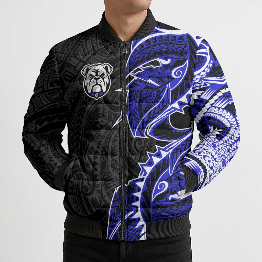 Canterbury Bankstown Bulldogs Bomber Puffer Jacket Polynesian Tribal Tattoo Pacific Sport Art