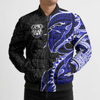 Canterbury Bankstown Bulldogs Bomber Puffer Jacket Polynesian Tribal Tattoo Pacific Sport Art
