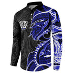 Canterbury Bankstown Bulldogs Button Sweatshirt Polynesian Tribal Tattoo Pacific Sport Art