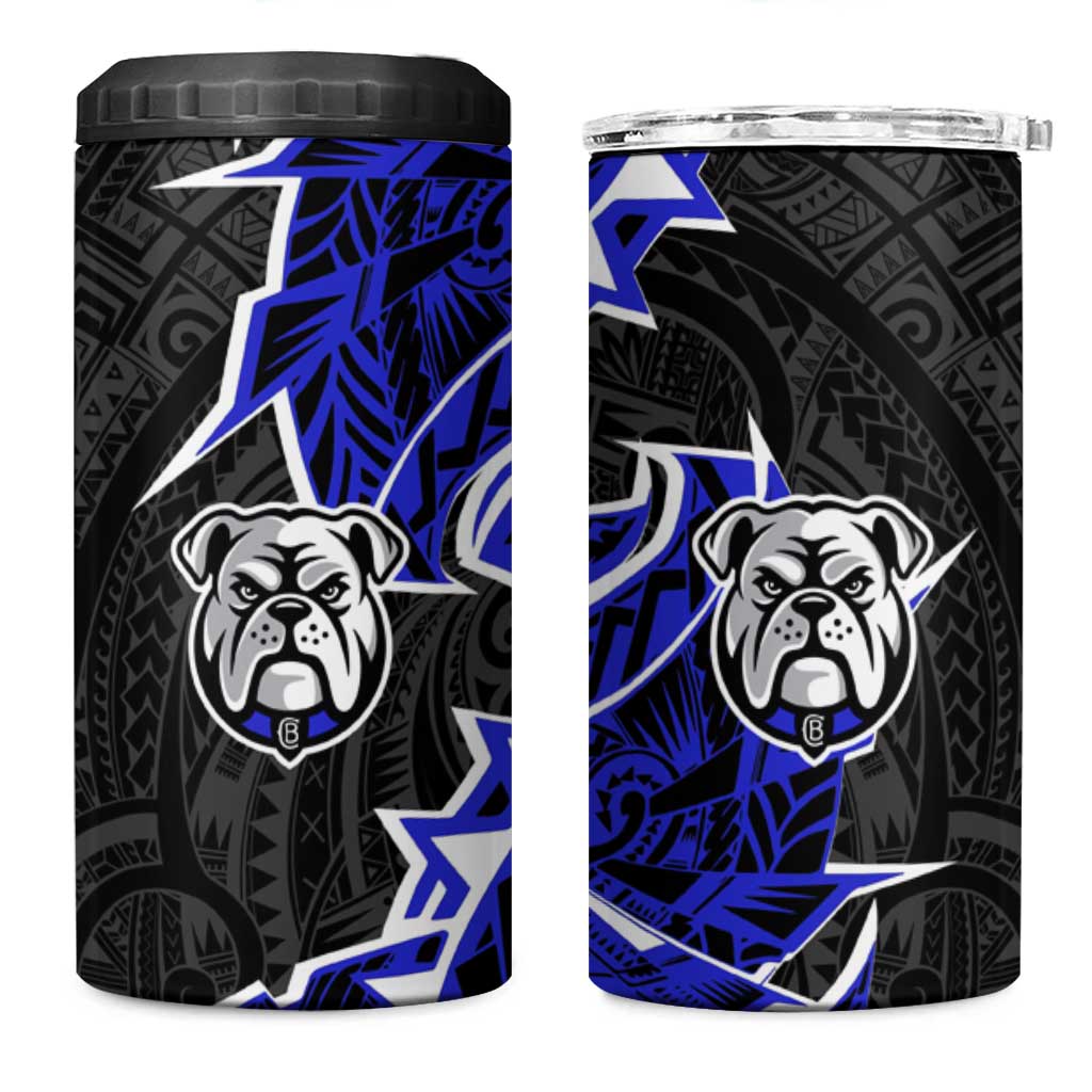 Canterbury Bankstown Bulldogs 4 in 1 Can Cooler Tumbler Polynesian Tribal Tattoo Pacific Sport Art