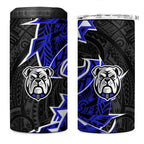Canterbury Bankstown Bulldogs 4 in 1 Can Cooler Tumbler Polynesian Tribal Tattoo Pacific Sport Art