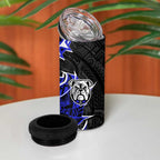 Canterbury Bankstown Bulldogs 4 in 1 Can Cooler Tumbler Polynesian Tribal Tattoo Pacific Sport Art