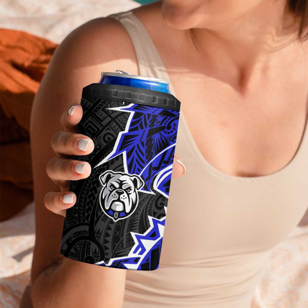 Canterbury Bankstown Bulldogs 4 in 1 Can Cooler Tumbler Polynesian Tribal Tattoo Pacific Sport Art