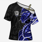Canterbury Bankstown Bulldogs Cross Shoulder Shirt Polynesian Tribal Tattoo Pacific Sport Art