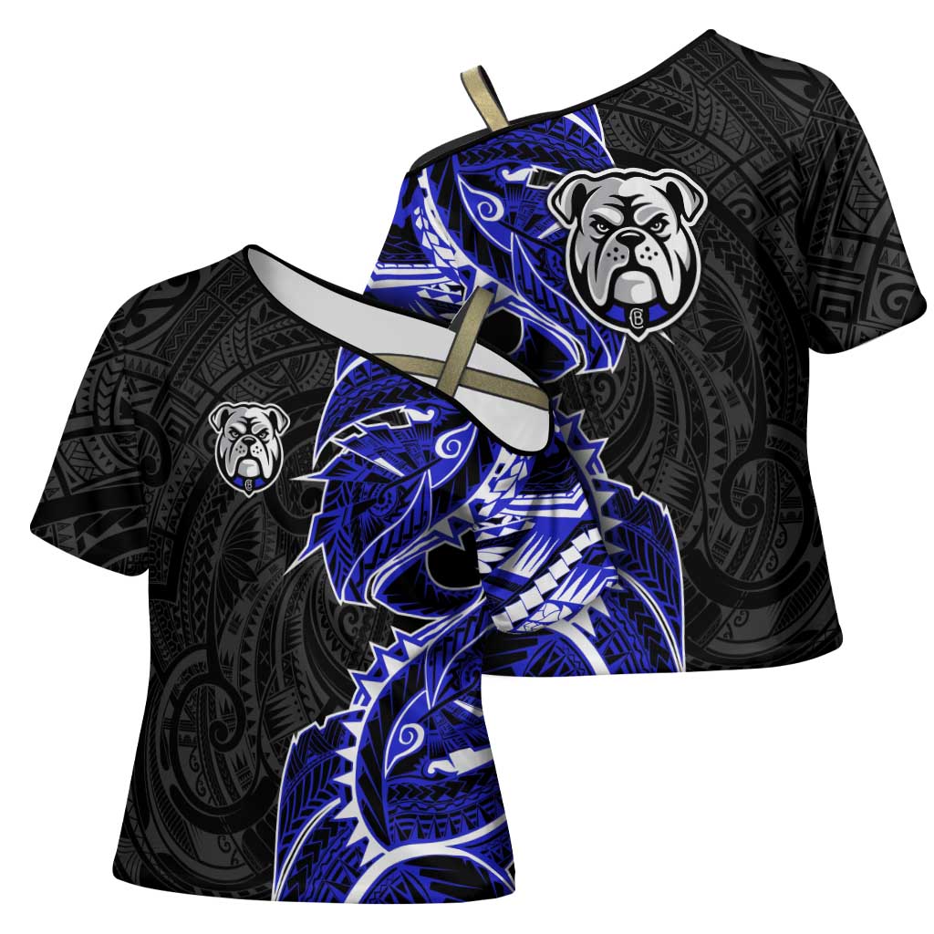 Canterbury Bankstown Bulldogs Cross Shoulder Shirt Polynesian Tribal Tattoo Pacific Sport Art