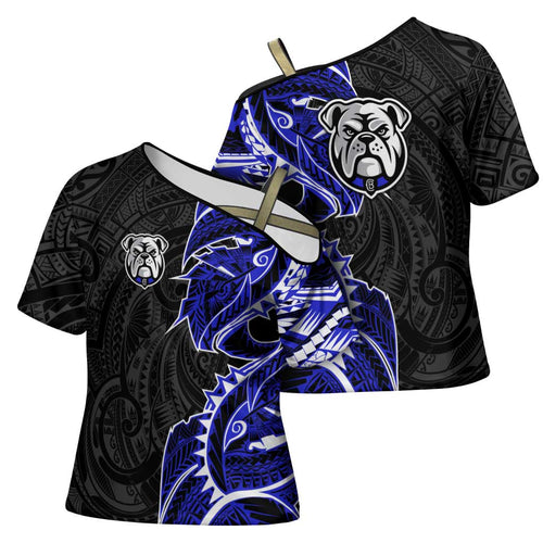 Canterbury Bankstown Bulldogs Cross Shoulder Shirt Polynesian Tribal Tattoo Pacific Sport Art