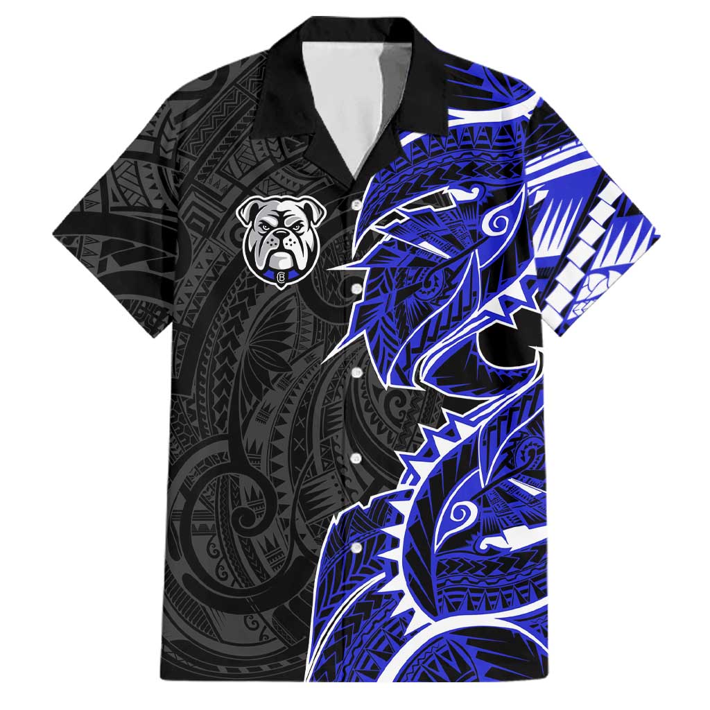 Canterbury Bankstown Bulldogs Family Matching Long Sleeve Bodycon Dress and Hawaiian Shirt Polynesian Tribal Tattoo Pacific Sport Art