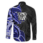 Canterbury Bankstown Bulldogs Family Matching Mermaid Dress and Hawaiian Shirt Polynesian Tribal Tattoo Pacific Sport Art