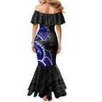 Canterbury Bankstown Bulldogs Family Matching Mermaid Dress and Hawaiian Shirt Polynesian Tribal Tattoo Pacific Sport Art