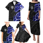 Canterbury Bankstown Bulldogs Family Matching Puletasi and Hawaiian Shirt Polynesian Tribal Tattoo Pacific Sport Art