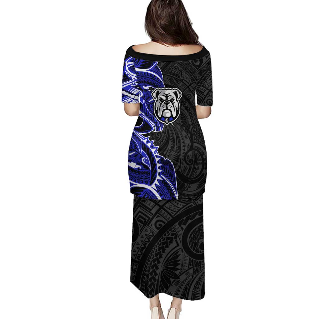 Canterbury Bankstown Bulldogs Family Matching Puletasi and Hawaiian Shirt Polynesian Tribal Tattoo Pacific Sport Art