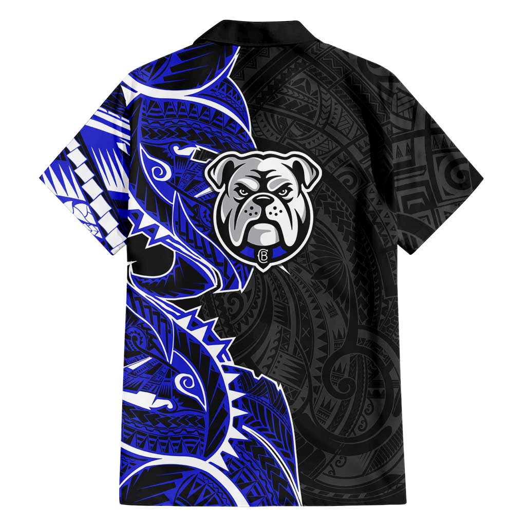 Canterbury Bankstown Bulldogs Family Matching Summer Maxi Dress and Hawaiian Shirt Polynesian Tribal Tattoo Pacific Sport Art
