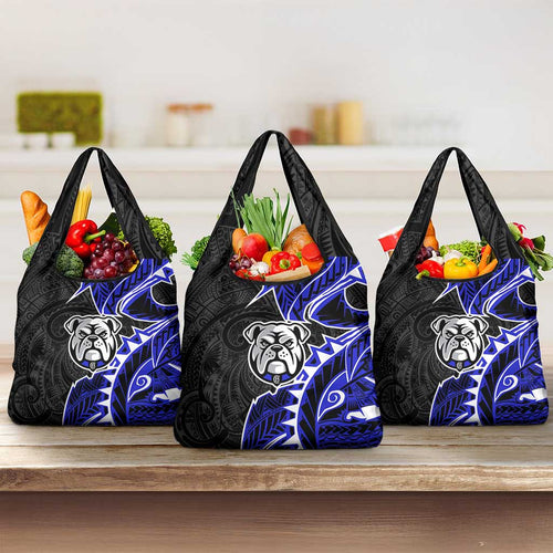 Canterbury Bankstown Bulldogs Grocery Bag Polynesian Tribal Tattoo Pacific Sport Art