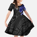 Canterbury Bankstown Bulldogs Kid Short Sleeve Dress Polynesian Tribal Tattoo Pacific Sport Art