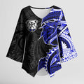 Canterbury Bankstown Bulldogs Kimono Sleeve Blouse Polynesian Tribal Tattoo Pacific Sport Art